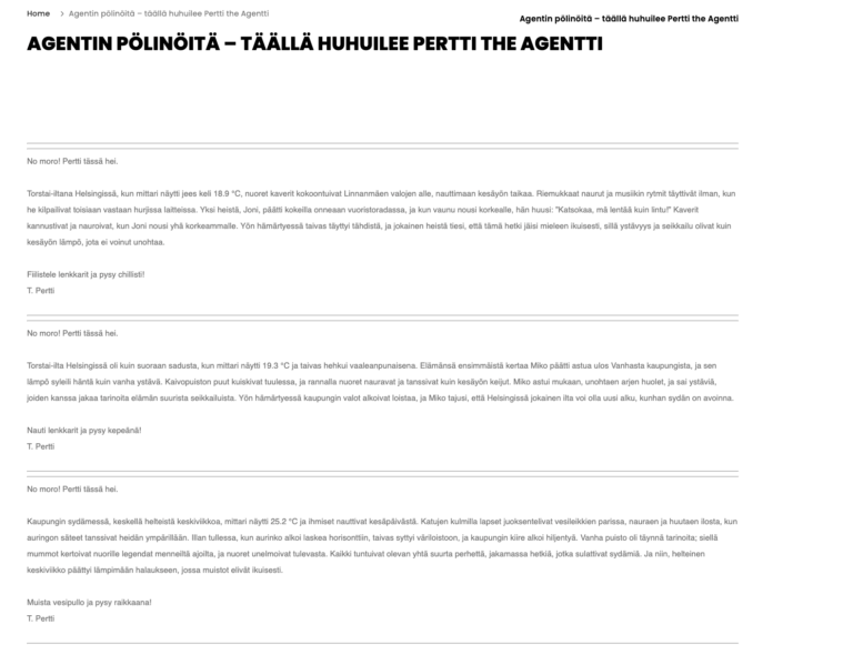Pertti-agentin pulinoita